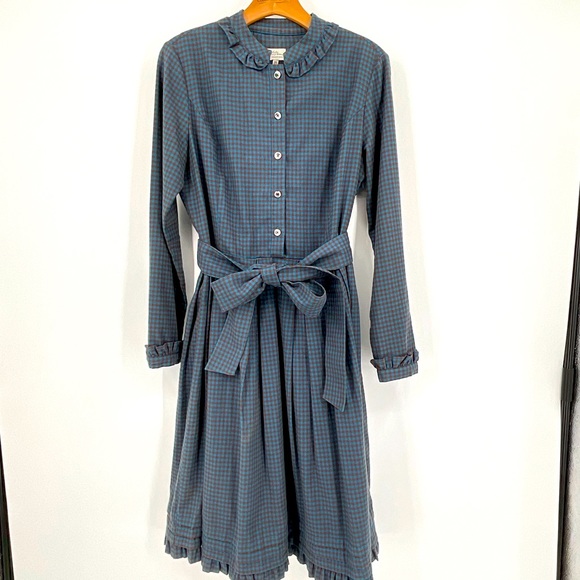L.L. Bean Dresses & Skirts - Vintage L.L. Bean Prairie Plaid Dress Brown, Blue Size 10 N15
